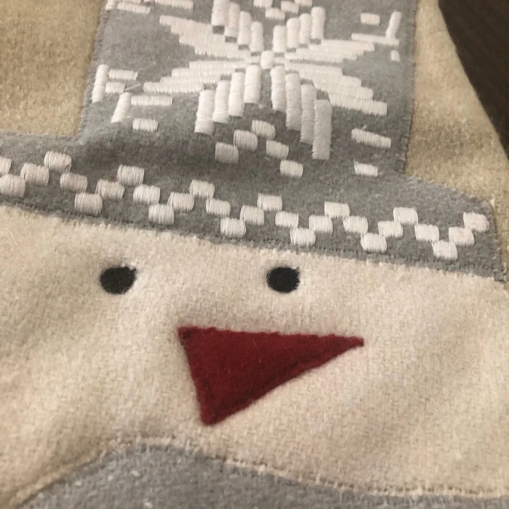 Crate & Barrel Snowman Christmas Stocking